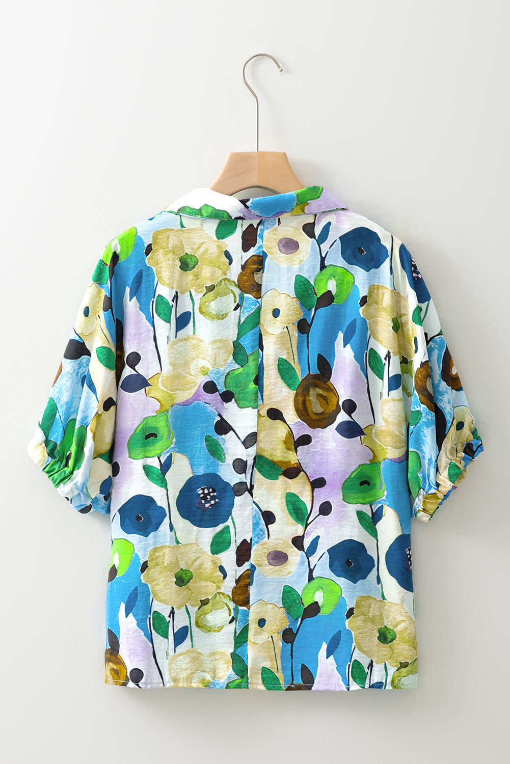 Pink V-Neck Floral Print Boho Blouse